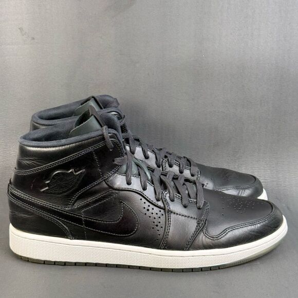 Nike Air Jordan 1 Mid Nouveau 'Black Ice' sneaker shoes men’s size 13 - Picture 1 of 12